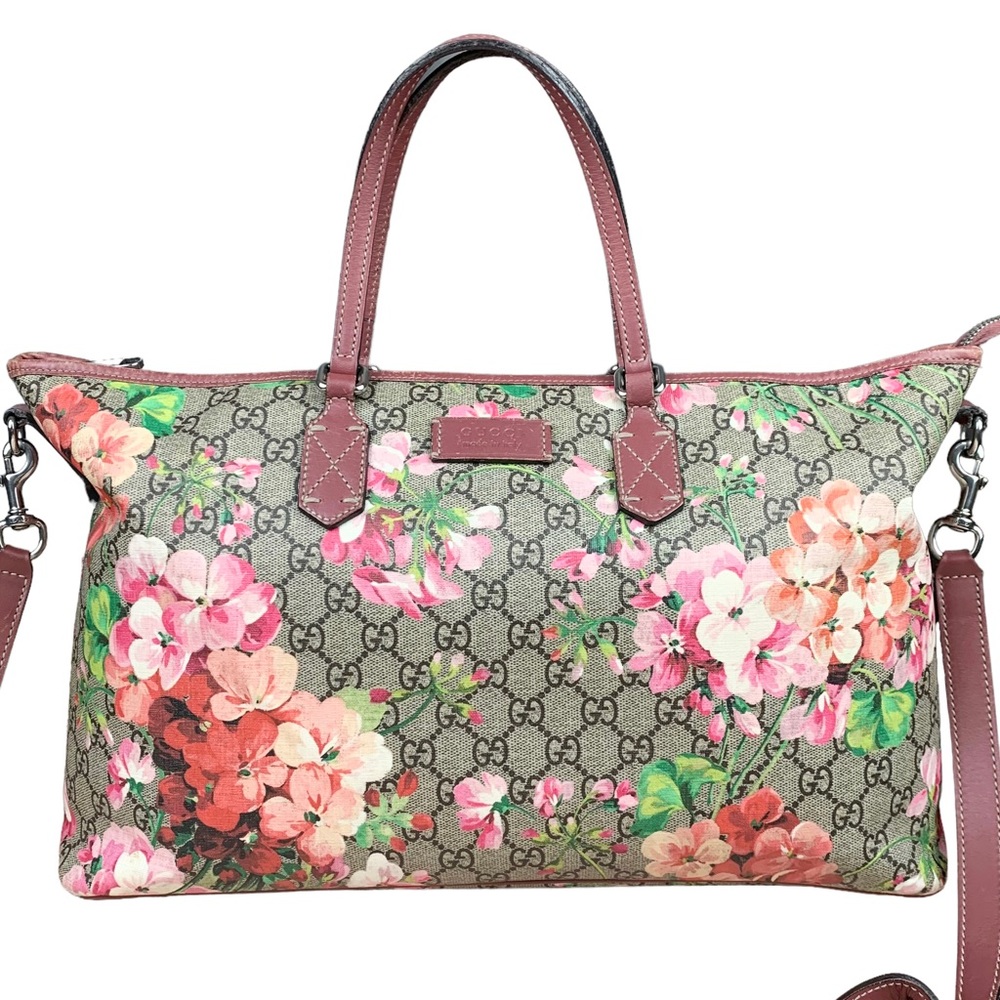GUCCI Floral Booms Supreme Monogram 2 Way Tote Bag - Picture 1 of 15